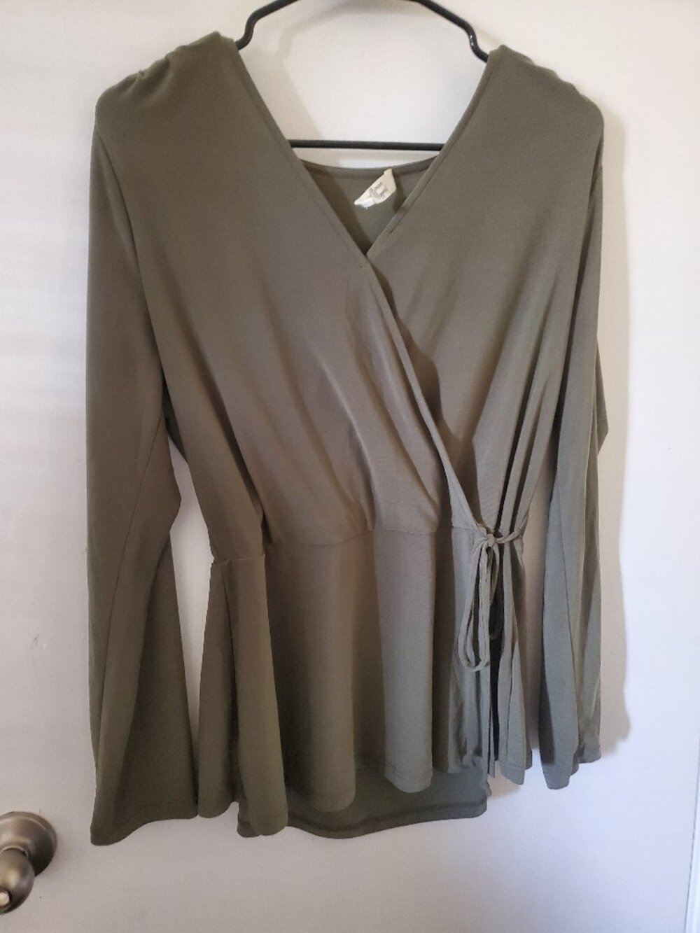Long sleeve wrap top